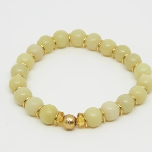 Bracelet en pierre semi-précieuse jade lemon et ambre