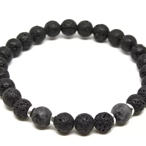 Bracelet pierre de lave et jaspe