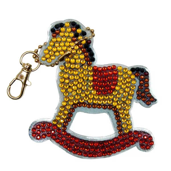Porte-clés cheval à bascule strass