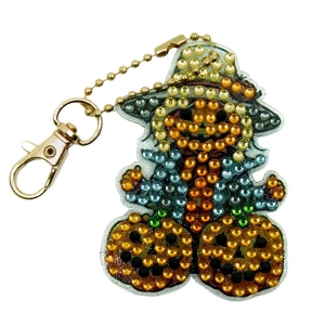 Porte-clés épouvantail Halloween strass