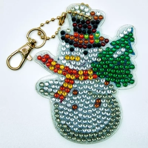 Les Objets Artisanaux 2 Porte-clés Bonhomme de Neige Strass