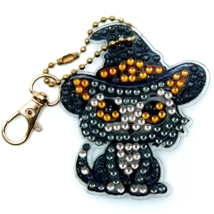 Les Objets Artisanaux 8 Porte-clés Chat Magicien Strass