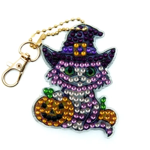 Porte-clés Chat Sorcier Strass