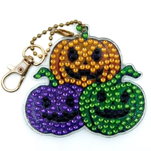 Porte-clés Trio Citrouilles Strass